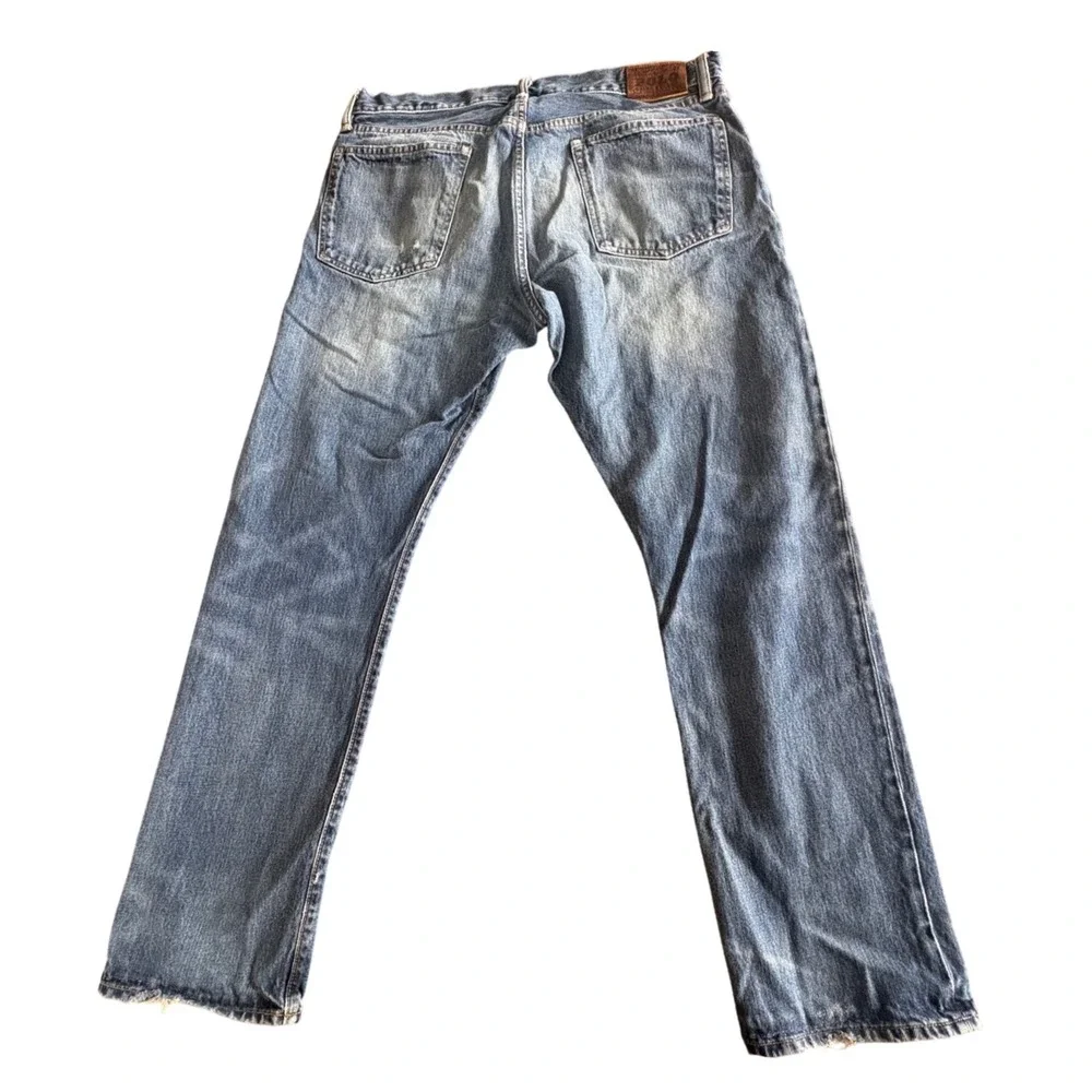 Vtg POLO Ralph Lauren Mens 36x32 Distressed Straight Leg Jeans Button Fly Grunge